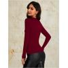 imageOYOANGLE Womens Slim Fit See Through Contrast Mesh Long Sleeve Tee TopsBurgundy
