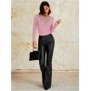 imageOYOANGLE Womens Slim Fit See Through Contrast Mesh Long Sleeve Tee TopsPink