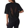 imageOYOANGLE Womens Butterfly Cut Out Back T Shirts Crew Neck Short Sleeve Loose Casual Tee TopsBlack