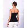 imageOYOANGLE Summer Going Out Tops for Women 2025 Button Front Sleeveless Strapless Tube TopBlack Solid