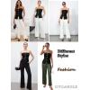 imageOYOANGLE Summer Going Out Tops for Women 2025 Button Front Sleeveless Strapless Tube TopBlack Solid