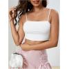imageOYOANGLE Womens Basic Solid Spaghetti Strap Slim Fit Tube Crop Cami Tank TopBright White