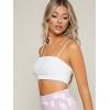 imageOYOANGLE Womens Basic Solid Spaghetti Strap Slim Fit Tube Crop Cami Tank TopWhite