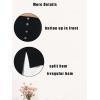 imageOYOANGLE Womens Button Front Strapless Top Asymmetrical Slit Hem Fitted Bandeau Going Out TopsBlack