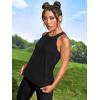 imageOYOANGLE Womens Camo Print Sleeveless Workout Shirts Exercise Running Tank Tops Active Gym TopsBlack