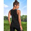 imageOYOANGLE Womens Camo Print Sleeveless Workout Shirts Exercise Running Tank Tops Active Gym TopsBlack