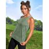imageOYOANGLE Womens Camo Print Sleeveless Workout Shirts Exercise Running Tank Tops Active Gym TopsGreen