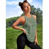 imageOYOANGLE Womens Camo Print Sleeveless Workout Shirts Exercise Running Tank Tops Active Gym TopsGreen