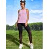 imageOYOANGLE Womens Camo Print Sleeveless Workout Shirts Exercise Running Tank Tops Active Gym TopsLight Pink