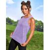 imageOYOANGLE Womens Camo Print Sleeveless Workout Shirts Exercise Running Tank Tops Active Gym TopsLilac Purple