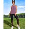 imageOYOANGLE Womens Camo Print Sleeveless Workout Shirts Exercise Running Tank Tops Active Gym TopsMauve Purple