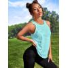 imageOYOANGLE Womens Camo Print Sleeveless Workout Shirts Exercise Running Tank Tops Active Gym TopsMint Blue