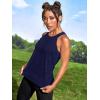 imageOYOANGLE Womens Camo Print Sleeveless Workout Shirts Exercise Running Tank Tops Active Gym TopsNavy Blue
