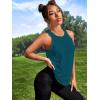 imageOYOANGLE Womens Camo Print Sleeveless Workout Shirts Exercise Running Tank Tops Active Gym TopsTeal Blue