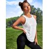imageOYOANGLE Womens Camo Print Sleeveless Workout Shirts Exercise Running Tank Tops Active Gym TopsWhite