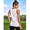 imageOYOANGLE Womens Camo Print Sleeveless Workout Shirts Exercise Running Tank Tops Active Gym TopsWhite