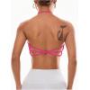 imageOYOANGLE Womens Criss Cross Backless Halter Sports Bra Padded Workout Yoga Bras Athletic Cami Cop TopHot Pink
