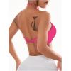 imageOYOANGLE Womens Criss Cross Backless Halter Sports Bra Padded Workout Yoga Bras Athletic Cami Cop TopHot Pink