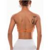 imageOYOANGLE Womens Criss Cross Backless Halter Sports Bra Padded Workout Yoga Bras Athletic Cami Cop TopOrange