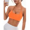 imageOYOANGLE Womens Criss Cross Backless Halter Sports Bra Padded Workout Yoga Bras Athletic Cami Cop TopOrange