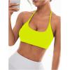 imageOYOANGLE Womens Criss Cross Backless Halter Sports Bra Padded Workout Yoga Bras Athletic Cami Cop TopYellow