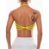 imageOYOANGLE Womens Criss Cross Backless Halter Sports Bra Padded Workout Yoga Bras Athletic Cami Cop TopYellow