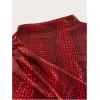 imageOYOANGLE Womens Crocodile Embossed PU Leather Mock Neck Tank Top Ruched Asymmetrical Hem Sleeveless TopsRed