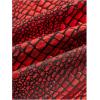 imageOYOANGLE Womens Crocodile Embossed PU Leather Mock Neck Tank Top Ruched Asymmetrical Hem Sleeveless TopsRed