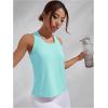 imageOYOANGLE Womens Cut Out Sleeveless Racer Back Round Neck Sports Tank Top Solid Athletic Yoga TopsLight Blue