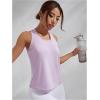 imageOYOANGLE Womens Cut Out Sleeveless Racer Back Round Neck Sports Tank Top Solid Athletic Yoga TopsLilac Purple