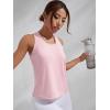 imageOYOANGLE Womens Cut Out Sleeveless Racer Back Round Neck Sports Tank Top Solid Athletic Yoga TopsPink
