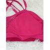 imageOYOANGLE Womens Fishnet Wireless Sports Bra Criss Cross Back Knitted Crop Tops Push Up Workout BralettesHot Pink