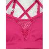 imageOYOANGLE Womens Fishnet Wireless Sports Bra Criss Cross Back Knitted Crop Tops Push Up Workout BralettesHot Pink
