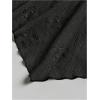 imageOYOANGLE Womens Floral Embroidery Knot Front Strapless Tube Top Party Asymmetrical Hem Flowy Bandeau TopsBlack