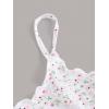 imageOYOANGLE Womens Floral Print Cami Top Spaghetti Strap Lettuce Trim Cute Fitted Crop CamisoleMulticolor
