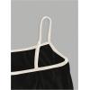 imageOYOANGLE Womens Floral Print Y2K Camisoles Spaghetti Strap Slim Fit Crop Tank TopsBlack