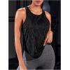 imageOYOANGLE Womens Geo Print Sports Athletic Tank Tops Workout Gym Sleeveless ShirtsBlack