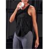imageOYOANGLE Womens Geo Print Sports Athletic Tank Tops Workout Gym Sleeveless ShirtsBlack