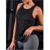 imageOYOANGLE Womens Geo Print Sports Athletic Tank Tops Workout Gym Sleeveless ShirtsBlack