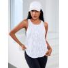 imageOYOANGLE Womens Geo Print Sports Athletic Tank Tops Workout Gym Sleeveless ShirtsWhite