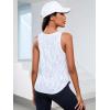 imageOYOANGLE Womens Geo Print Sports Athletic Tank Tops Workout Gym Sleeveless ShirtsWhite