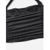 imageOYOANGLE Womens Glitter Sparkly Sleeveless Tie Backless Ruched Crop Halter Tops Party ClubwearBlack