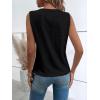 imageOYOANGLE Womens Guipure Lace V Neck Vest Tank Top Sleeveless Workwear Office BlouseBlack