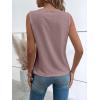 imageOYOANGLE Womens Guipure Lace V Neck Vest Tank Top Sleeveless Workwear Office BlouseMauve Purple