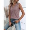 imageOYOANGLE Womens Guipure Lace V Neck Vest Tank Top Sleeveless Workwear Office BlouseMauve Purple