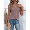 imageOYOANGLE Womens Guipure Lace V Neck Vest Tank Top Sleeveless Workwear Office BlouseMauve Purple