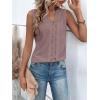 imageOYOANGLE Womens Guipure Lace V Neck Vest Tank Top Sleeveless Workwear Office BlouseMauve Purple