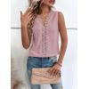 imageOYOANGLE Womens Guipure Lace V Neck Vest Tank Top Sleeveless Workwear Office BlousePink