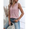 imageOYOANGLE Womens Guipure Lace V Neck Vest Tank Top Sleeveless Workwear Office BlousePink