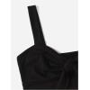 imageOYOANGLE Womens Knot Tie Front Cami Tops V Neck Sleeveless Backless Casual Cropped Tank TopBlack